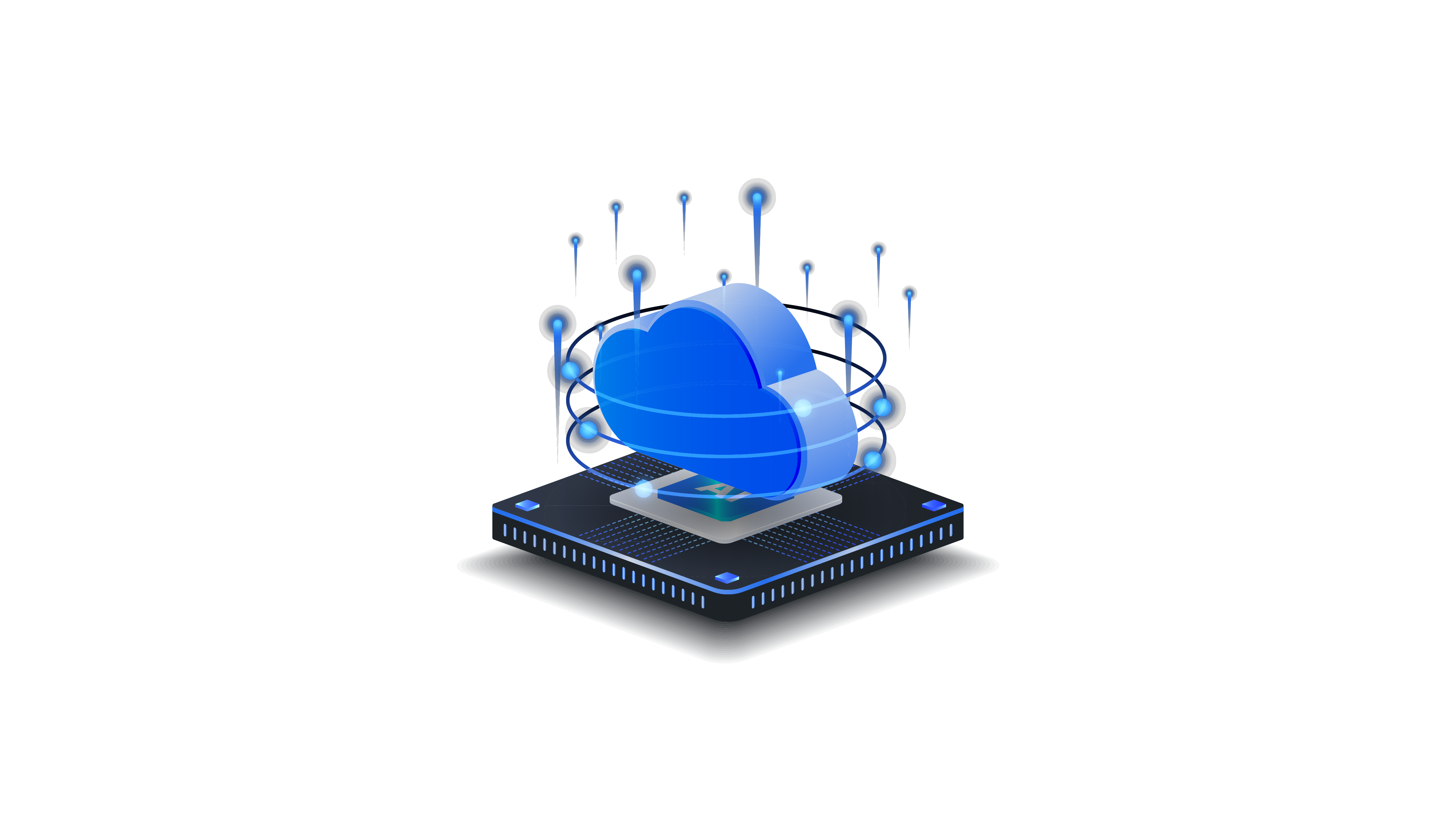 Isometric hosting infrastructure illustration